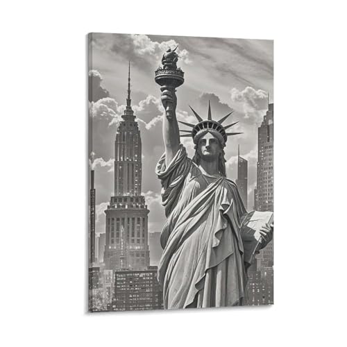 Toile murale Statue de la Liberté cadre suspendu déco salon esthétique chambre 40x60 cm