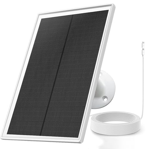 Solar Panel Charger for Arlo Essential 2K Outdoor(2nd Gen)/Essential XL Camera(2nd Gen)/Essential Spotlight, 5V 6W Continuously Charging, 9.8ft Cable, Weatherproof (1Pack)