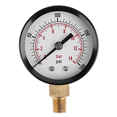TS-Z52 Manometer 1/8 Zoll NPT Seitenmontage 0–200 psi 0–14 bar Manometer Zifferblatt Luftkompressor Messgerät Hydraulikdruckprüfgerät Messgerät