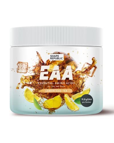 Shape Republic EAA Pulver 400g | Veganer EAA-Drink für deine Muskeln | Essential Amino Acids | 8 Aminosäuren | Ohne Zuckerzusatz | Unterstützt die Regeneration | By Lisa del Piero | Lemon Iced Tea Cover