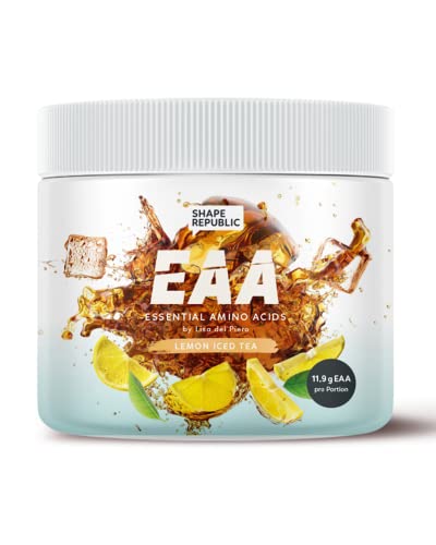 Shape Republic EAA proszek 400 g | wegański napój EAA dla Twoich mięśni | Essential Amino Acids | 8 aminokwasów | bez dodatku cukru | wspomaga regenerację | By Lisa del Piero | Lemon Iced Tea