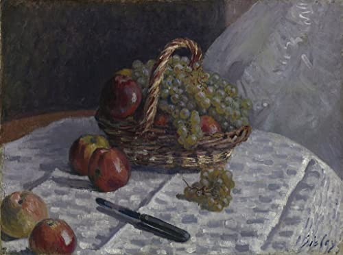 Affiche fruits et raisins panier Alfred Sisley décoration murale tableau chambre 60x90