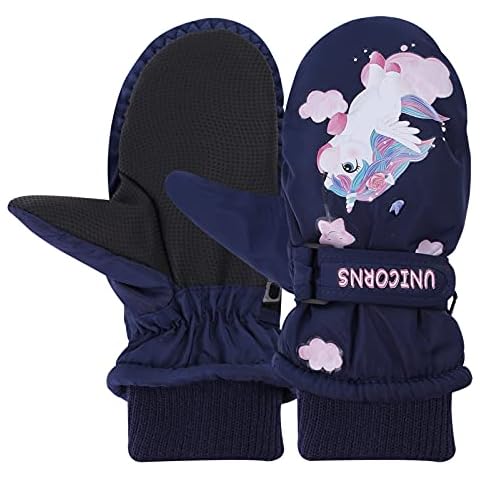 JNUYISW Kinder Skihandschuhe, wasserdichte Fäustlinge Warm Winterhandschuhe Outdoor Winddichte Sport Schnee Handschuhe Cover
