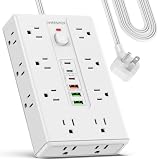 Surge Protector Power Strip 6.5 FT Cord with 16 AC Outlets 6 USB-C Ports