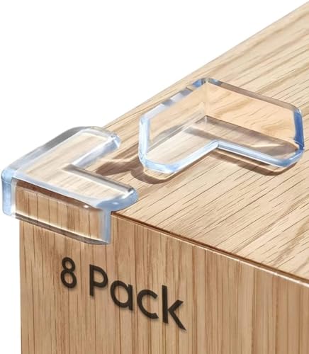 Image of TEKCOOL Silicon Corner Protector for Sharp Edges, Transparent, Pack of 8