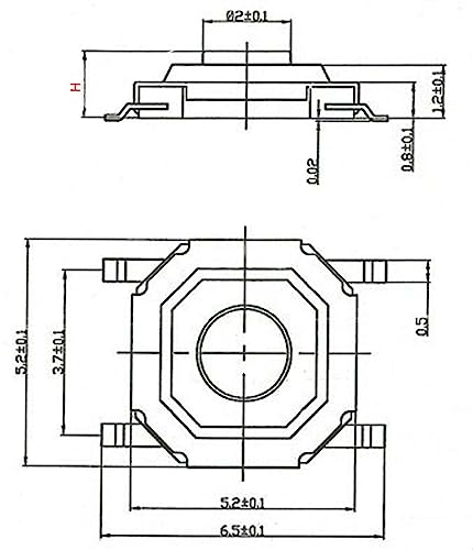 Micro interruptor SMT SMD de 4 pines y altura de 1.7mm para proyectos electronicos 3