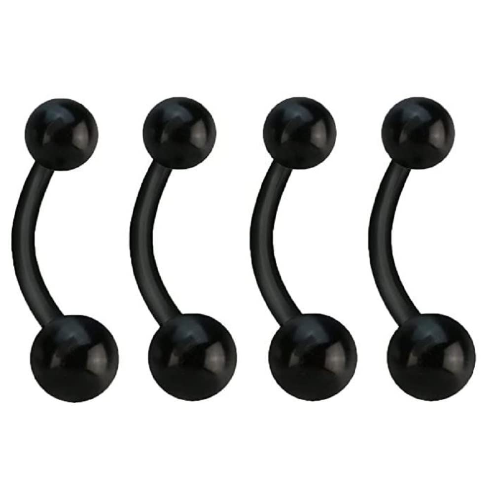 Pierced Owl Set of Four Bioflex 14GA Flexible Belly Button Retainer Rings