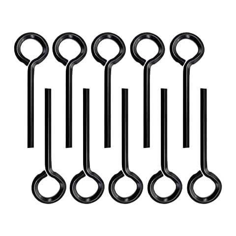 Aienxn 10pcs Black 5/32 inch Standard Hex Dogging Key with Full Loop, Metal Allen Wrench Door Key for Push Bar Panic Exit Device Cover