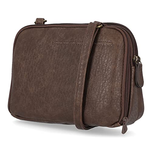 Image of MultiSac Women's Zippy Triple Compartment Crossbody Bag, Chocolate (Austin), One Size