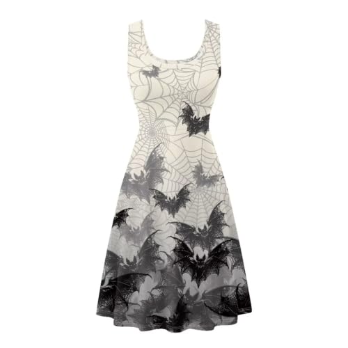 Image of Dreaweet Casual Sleeveless Dresses for Women Girls, Round Neck Tank Dresses with Pockets Summer Sundress Size XS-4XL