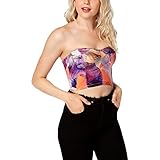 guess denim bustier top Lavable en machine GUESS Tropical Denim Bustier Top