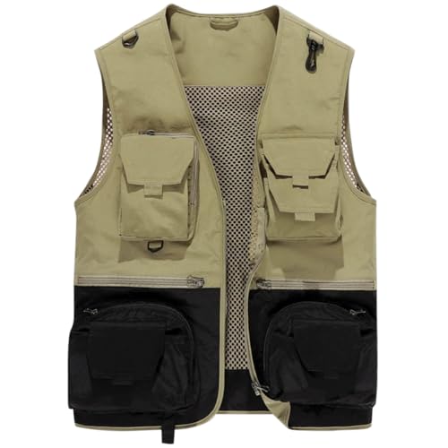 YOUTHUP Gilet da Pesca da Uomo Gilet da Caccia per Lavoro Pratico Estivo all'aperto Gilet da Caccia Multitasche per Fotografia di Viaggio