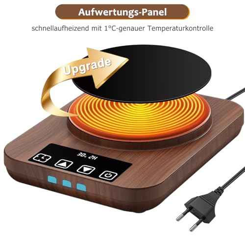 Aukimo Sauerteigstarterwärmer, Wärmeplatte Präzise 1℃ Thermostat (21-38℃), 12H Timer, Automatische Ein/Aus-Funktion mit Speicher, Wärmegerät Ideal für Brotbacken & Fermentation