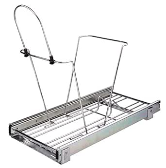 Hardware Resources 35 or 50 Quart Single Pullout Waste Container System, Polished Chrome