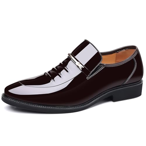 Image of Men's Dress Shoes Business Shoes Patent Leather Formal Derby Fashion Oxford Tuxedo Shoes