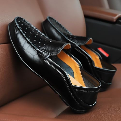 Men's Lightweight Casual Genuine Leather Slip On Soft Driving Walking Shoes Penny Loafer Flats Shoes4