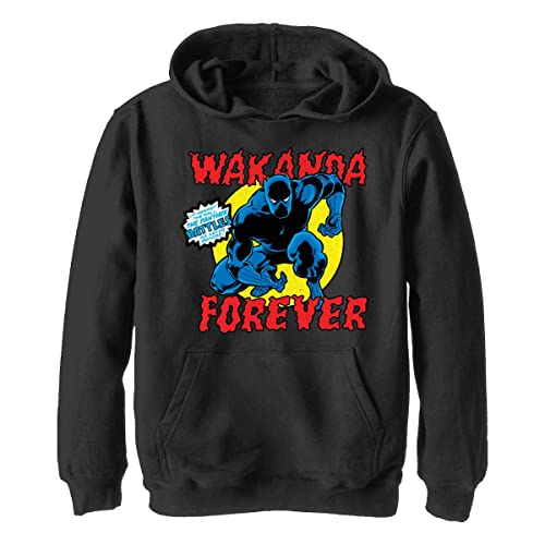 Sweat-shirt à capuche enfant Marvel Black Panther noir en coton mélangé pour garçon