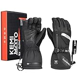 【usb給電・残量表示】KEMIMOTO 電熱グローブ バイク グローブ 冬 Type-C充電式 全体レザー 5本指スマホ対応 急速発熱 大容量バッテリー 3段階温度調節 PSE認証 防寒防水 電熱手袋 通勤 スキー 除雪 釣り ブラック XL KM8011