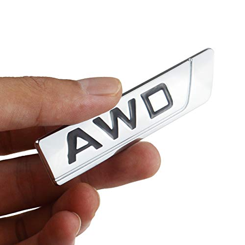 Image of 2x Metal Car Trunk Awd Emblem 3D Badge Fender Sport Sticker Decal Logo Nameplate Replacement for Universal Car AWD 4WD (Chrome Black)