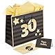 Sumerk Großes Geschenktüten-Set, Geschenktüte zum 30. Geburtstag, 3 Stück goldenes Seidenpapier, 2 Stück Aufkleber zum 30., Geburtstagskarte mit Umschlag