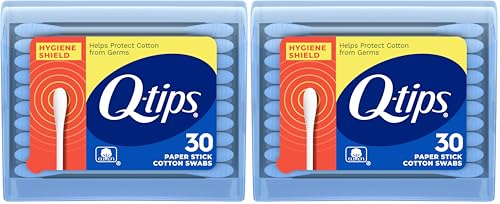Image of Q-tips Cotton Swabs, Hygiene Shield Travel Size Toiletries, for First Aid, Beauty and Baby, 100% Cotton, 30 Count (Pack of 2)