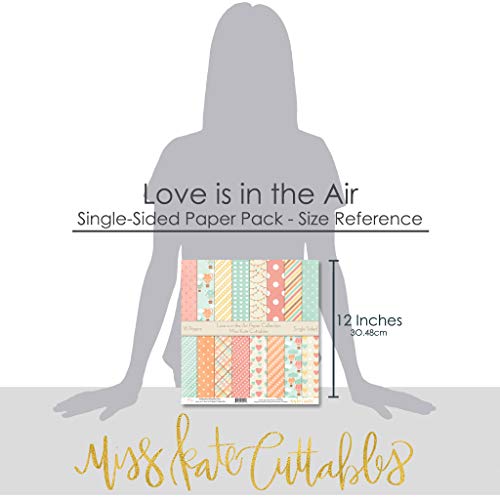 Pattern Paper Pack - Love Is In The Air - Scrapbook Premium Specialty Paper Single-Sided 12"X12" Collection Includes 16 Sheets - By Miss Kate Cuttables #TOP2