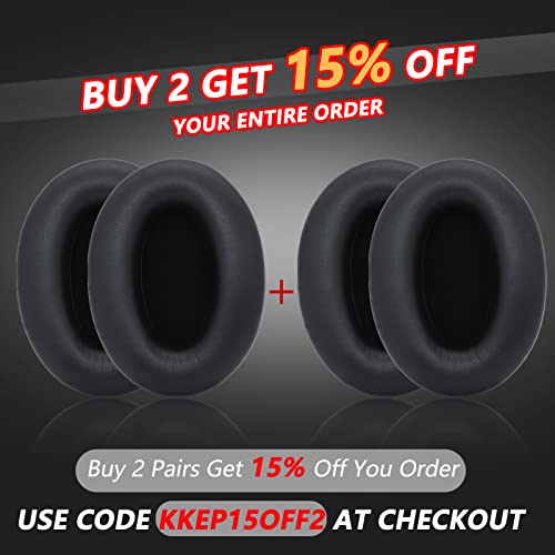 Krone Kalpasmos Wh1000Xm3 Earpads Compatitable With Sony Wh-1000Xm3 Noise Cancelling Headphone Luxury Soft Leather Memory Foam Black #TOP1