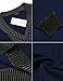 COOFANDY Mens Casual Knitted Pullover Sweater V Neck Long Sleeve Fashion Sweater Tops Navy Blue