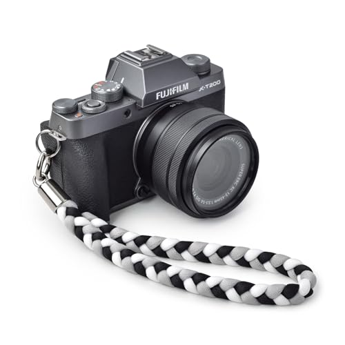 VOVMOEYA Correa de muñeca para cámara Vlog para cámara Sony ZV-1F ZV-E10 ZV-1 Canon V10 G7X Mark III II G9 X Mark II Rioch GR IIIx Leica Q2 D-Lux DSLR cámara sin espejo, blanco y negro, 1