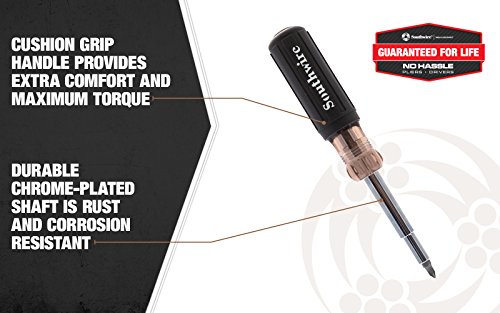 Image of Southwire 59723940 12-In-1 Multi-Bit Screwdriver; Interchangeable Bits; Comfort Grip Handle; hex 1 /4 inch; 5 /16 inch; 3 /8 inch; Phillips #1;2;3; slotted SL4-5;SL6-8;sl8-10; and square #1;2