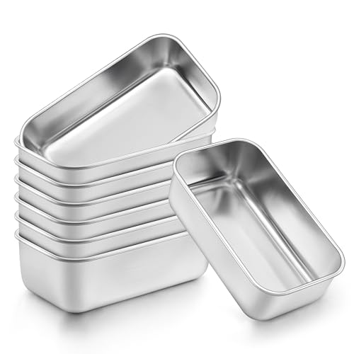 Onader Mini Loaf Pans for Baking Bread 8 Pack 6 x 3 Inch Stainless Steel Small Loaf Bread Pans Metal Bread Baking Pan Set for Meatloaf Homemade Cake Brownies Non Toxic