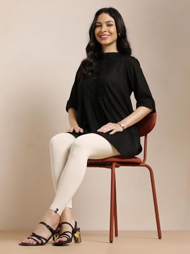 Image of TWIN BIRDS Super Stretchable Cotton Elasthane Fabric Ankle Length Leggings for Women