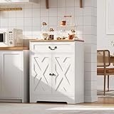 GarveeMore Sideboard Küchenschrank Mit Arbeitsplatte, 2 Türen & 1 Schubladen, Buffetschrank Mit Verstellbares Regal, Küchenbuffet Aufbewahrungsschrank Für Küche Wohnzimmer Esszimmer, 74x40x85cm