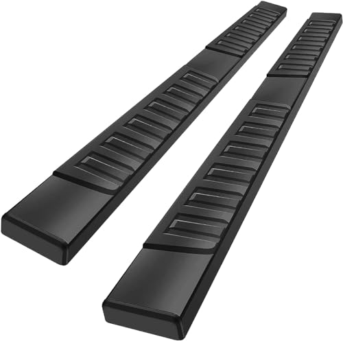 CLIMWA Frame Mount Running Boards Compatible with 1999-2013 Chevy Silverado 1500 Double Cab. 6 Inch Running Boards Heavy Duty Carbon Steel Black Step Bar for Silverado.
