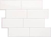 Smart Tiles Peel & Stick Backsplash Tiles - 5 Sheets 11.56x8.38in 3D Gel-O Kitchen Bathroom Wall - Easy DIY No Grout