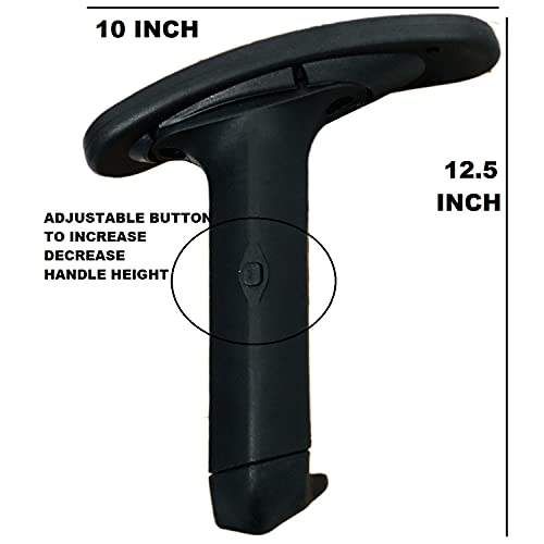 Image of GOYALSON Handle Office Chair revolving Visitor Chair Durable Handle Set nut Bolts & Key fit to Every Chair (Black with Circular Pad)
