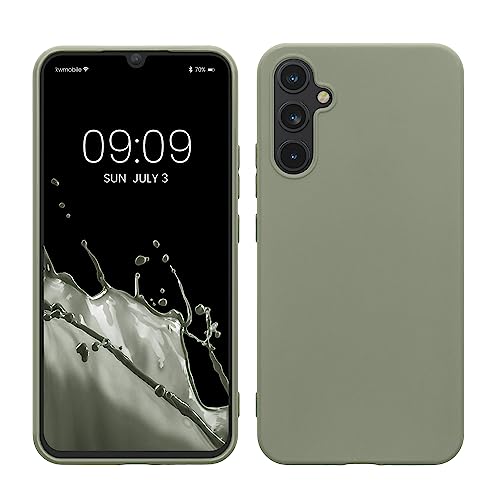 kwmobile Handyhülle für Samsung Galaxy A34 5G Hülle - TPU Case - Kabelloses Laden - Schutzhülle Cover in Graugrün