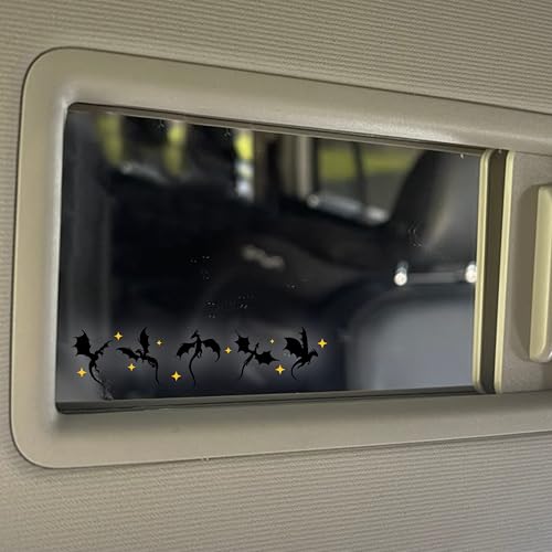 Image of Set 2Pcs Dragons Fourth Wing Rearview Mirror Decal Funny Fantasy Romance Books Car Decals Water Bottle Window Sticker Vinyl Waterproof 4x0,9 Inches Decal New Car Accessories Gift for Mom Dad Friend