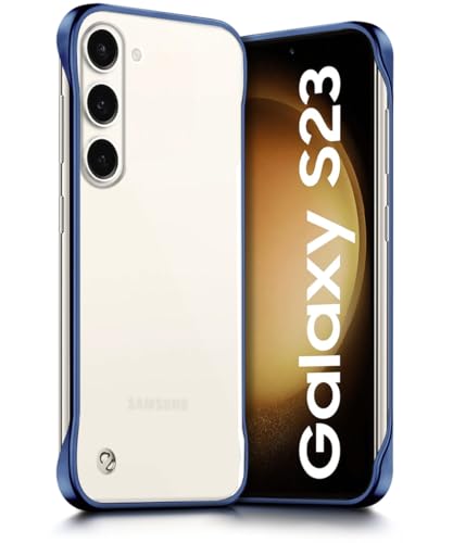 Image of WOW IMAGINE Hybrid Ultimate Back Case for Samsung Galaxy S23 5G | Lightweight Frameless Design with Full Protection | Shockproof Ultra Slim | Translucent PC & TPU Mobile Cover - Blue