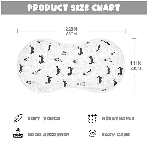 Image of Muslin Baby Burp Cloths, Cute Dogs Siberian Husky Baby Rags Comfy Soft Absorbent in for Newborn Boys and Girls 1 Piece 22 x 11 Inch