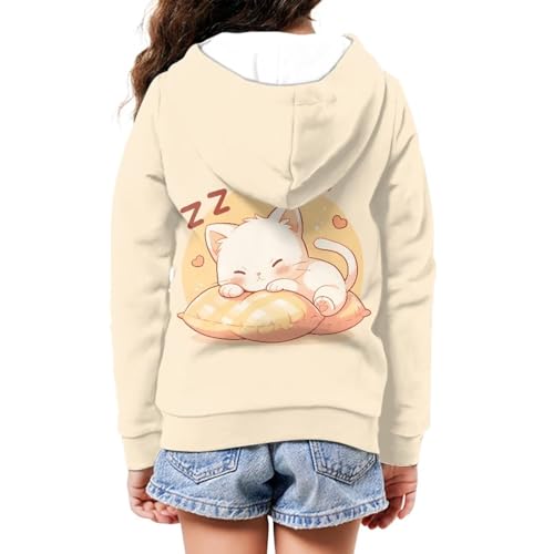 AFPANQZ Girl Zip up Hoodie Sweatshirt Soft Hooded Jacket Casual Essentials Hoodie with Pocket for Girls 6-16 Years2