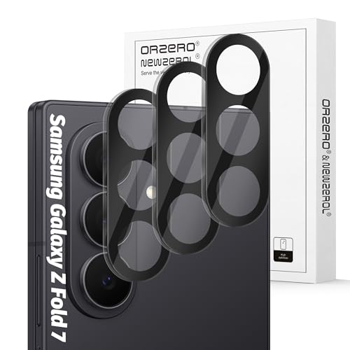 Orzero (3 Pack) Camera Lens Protector Compatible for Samsung Galaxy Z Fold 7, Protector de Cámera Tempered Glass 9H Precise Camera Cutouts Anti-Scratch Does Not Affect Night Shots and Flash