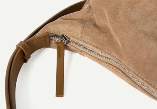 Stylish Suede Crescent Bag for Women Mini Slouchy Bag Fall Winter Tote Handbag Causal Shoulder Bag with Adjustable Strap 20244