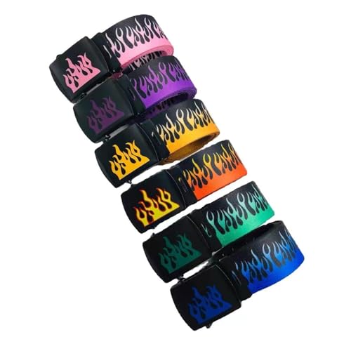 Simple Adult Waist Belt With Flame Pattern Wear Nylon Waist Belts For Male Trousers Jeans Tactically Belt3