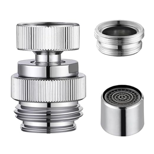 Sink Faucet Adapter Kit Swivel Aerator Adapter to Connect Garden Hose - Multi-Thread Garden Hose Adapter for Male to Male and Female to Male, Polished Chrome