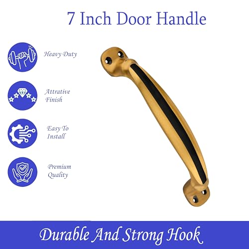 Image of Door Handle Cool Door Handles for Main Door Aluminum (7 Inch), Antique- Finish Door Handles for Home and Office for Wooden & Glass Door Handle, Pull Door Handle (Pack of 3 Pair, One Line)