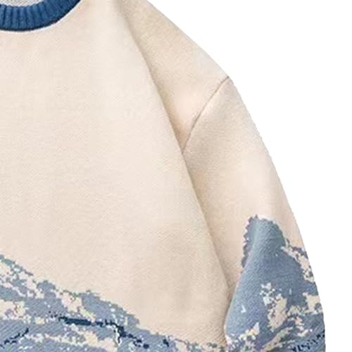 Men's Patterned Sweater Male Crewneck Casual Knitted Pullover Men Long Sleeve Printing Color Sweaters Tops4
