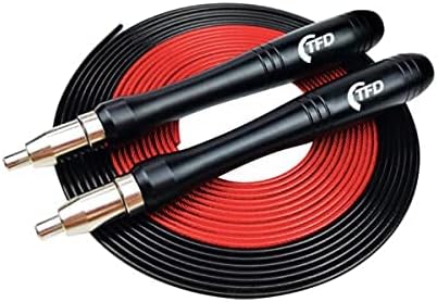 TFD - Cuerda de salto de alta velocidad para entrenamiento deportivo y atlético - Dos cuerdas con peso - asas de aluminio - Rodamiento giratorio de