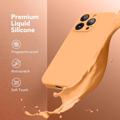 Image of Magnetic for iPhone 13 Pro Max Case, Compatible with MagSafe, [Full Camera Protection] [Screen Protector] Silicone Shockproof Protective Phone Case for iPhone 13 Pro Max 6.7 inch, Cantaloupe