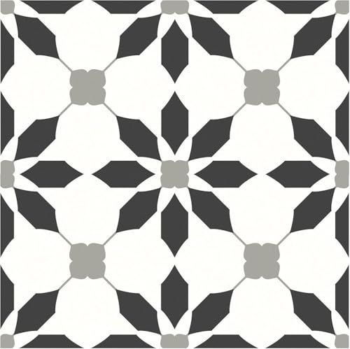 MORCART Lot de 20 carreaux de sol autocollants en vinyle imperméable pour salle de bain, cuisine, cheminée, niche pour animaux domestiques, escaliers,...